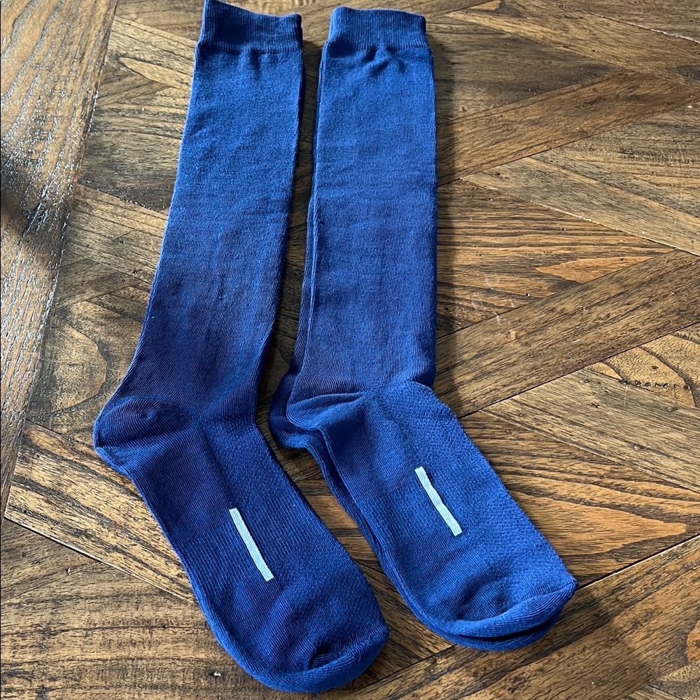 TWO PAIRS NEW Navy Blue Unisex Athletic Baseball/Softball Long Socks Sz Men’s L